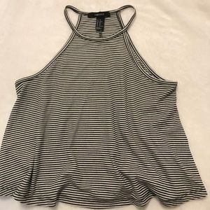 high neck striped tank top